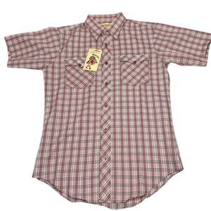 Vintage JP Plaids Boy’s Short Sleeve Plaid Western Shirt Size 16 Multicolor